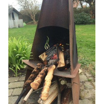 Venkovní krb/gril, nízkolegovaná ocel