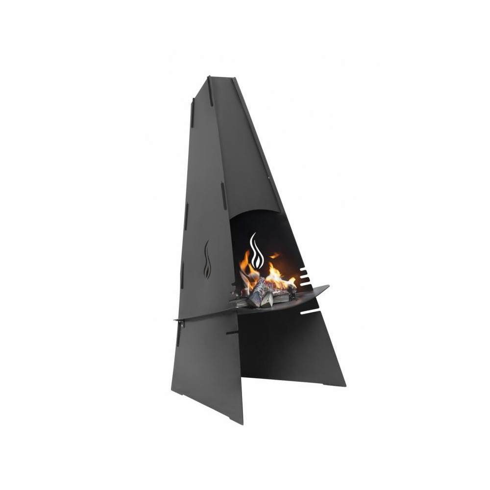 Venkovní krb/gril, černý lak