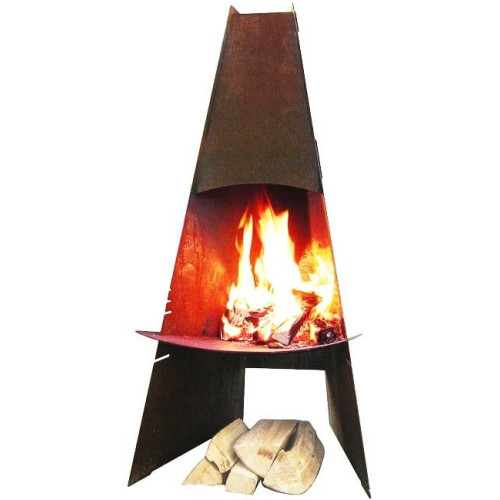 Venkovní krb/gril, černý lak