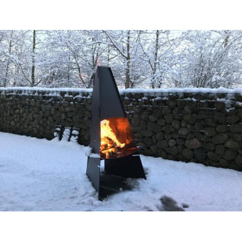 Venkovní krb/gril, černý lak