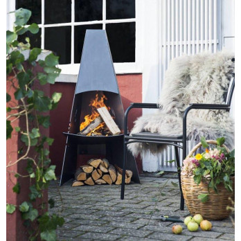 Venkovní krb/gril, černý lak