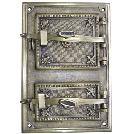 Litinový kamnový štít hermetický – RETRO I. - mosaz