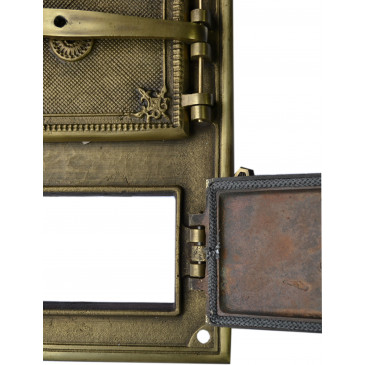 Litinový kamnový štít hermetický – RETRO I. - mosaz