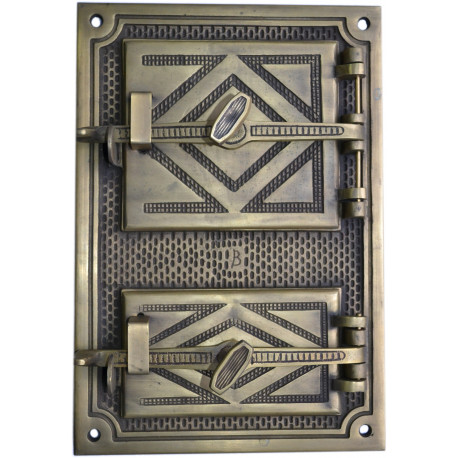 Litinový kamnový štít hermetický -LUX - mosaz