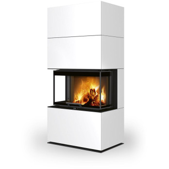 CARA C keramika - designový akumulační krb s výsuvnými dvířky