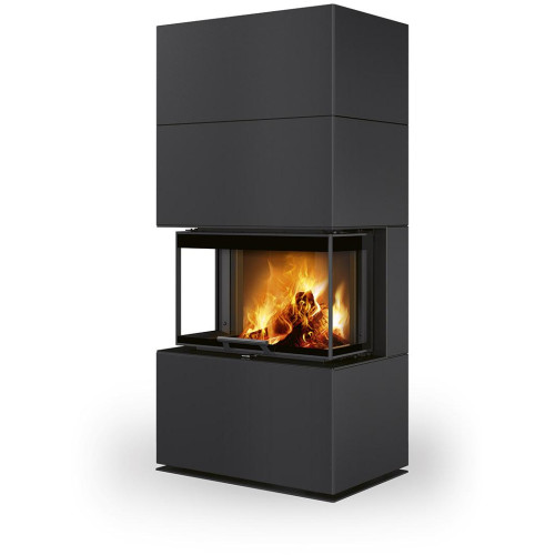 CARA C plech - designový akumulační krb s výsuvnými dvířky