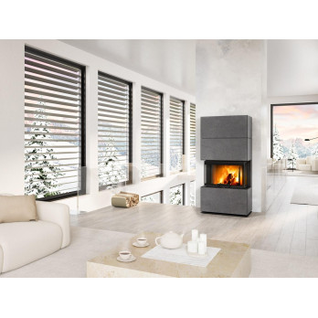 CARA C thermaline - designový akumulační krb s výsuvnými dvířky, Děle