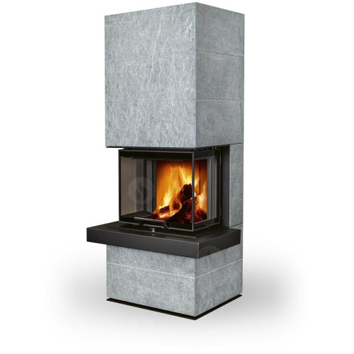 CARA CS 02 kámen - designový akumulační krb s výsuvnými dvířky