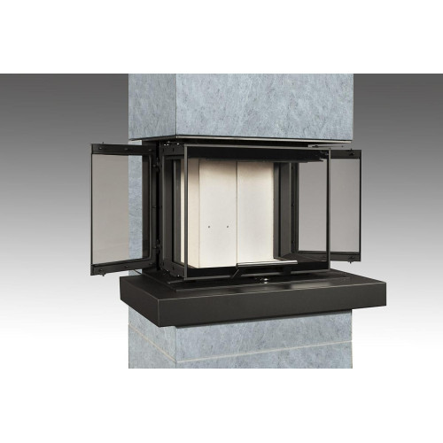 CARA CS 02 kámen - designový akumulační krb s výsuvnými dvířky