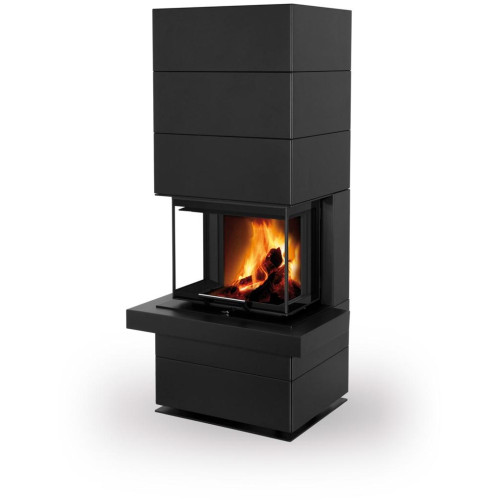 CARA CS N 03 plech - designový akumulační krb s výsuvnými dvířky