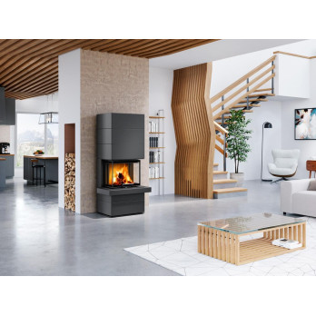CARA CS N 03 plech - designový akumulační krb s výsuvnými dvířky