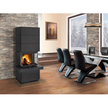 CARA CS N 03 plech - designový akumulační krb s výsuvnými dvířky