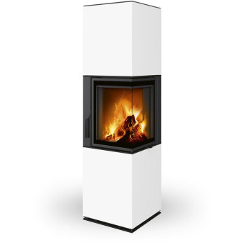 HARMONY R/L HA keramika - kachlový rohový akumulační krb, Dělené sklo