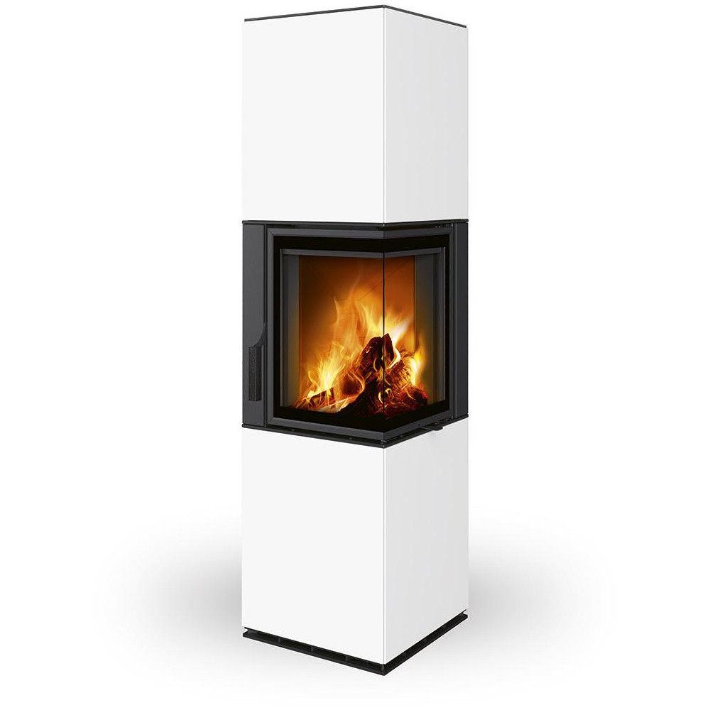 HARMONY R/L HA keramika - kachlový rohový akumulační krb, Dělené sklo