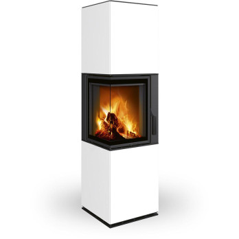 HARMONY R/L HA keramika - kachlový rohový akumulační krb, Dělené sklo